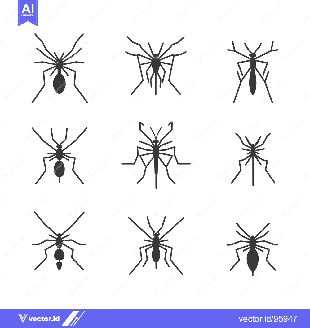 Premium Vector of Set of Nine Simple Black Spider Silhouettes