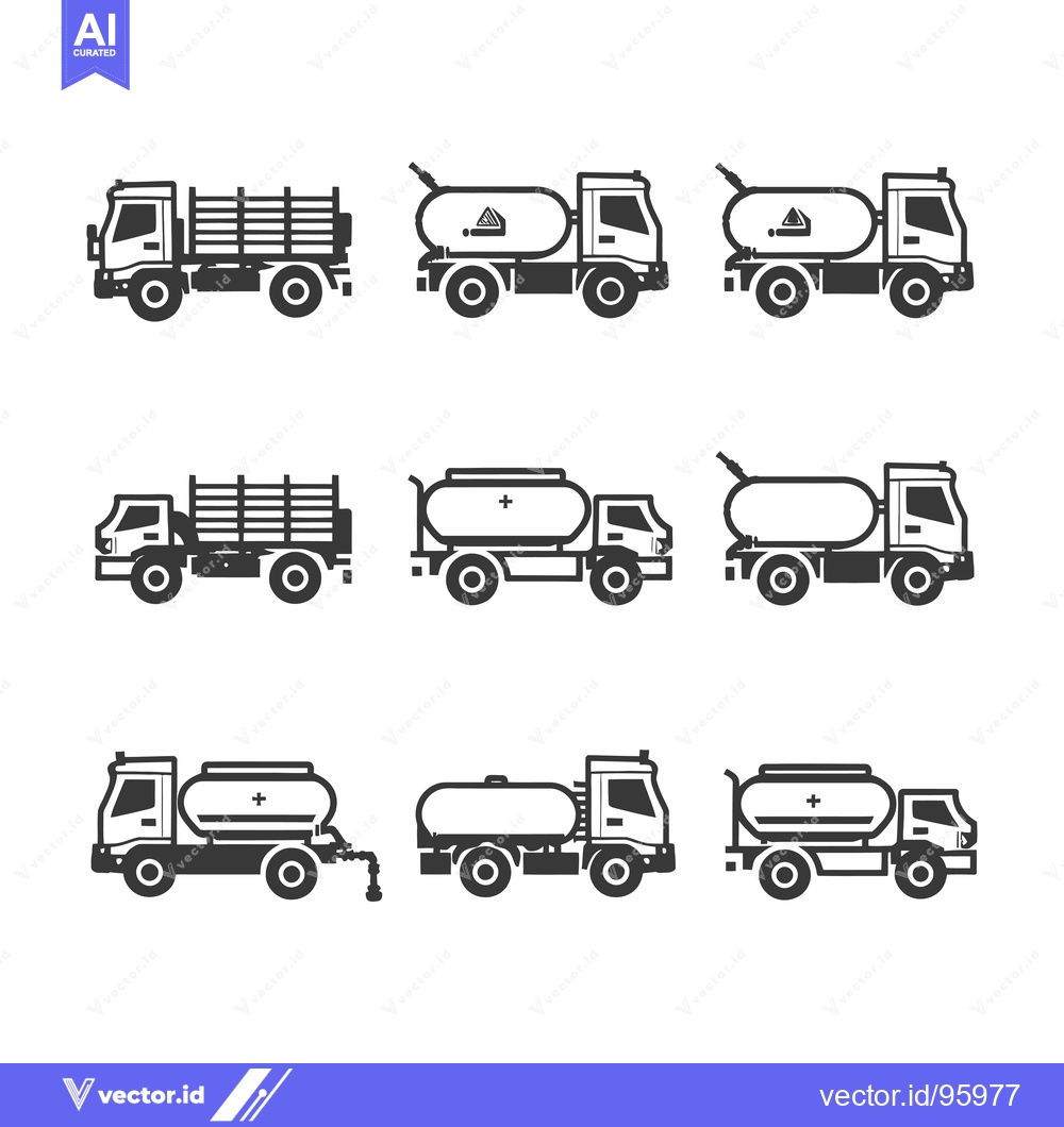 Premium Vector of Set of Nine Truck Icons with Different Cargo Types