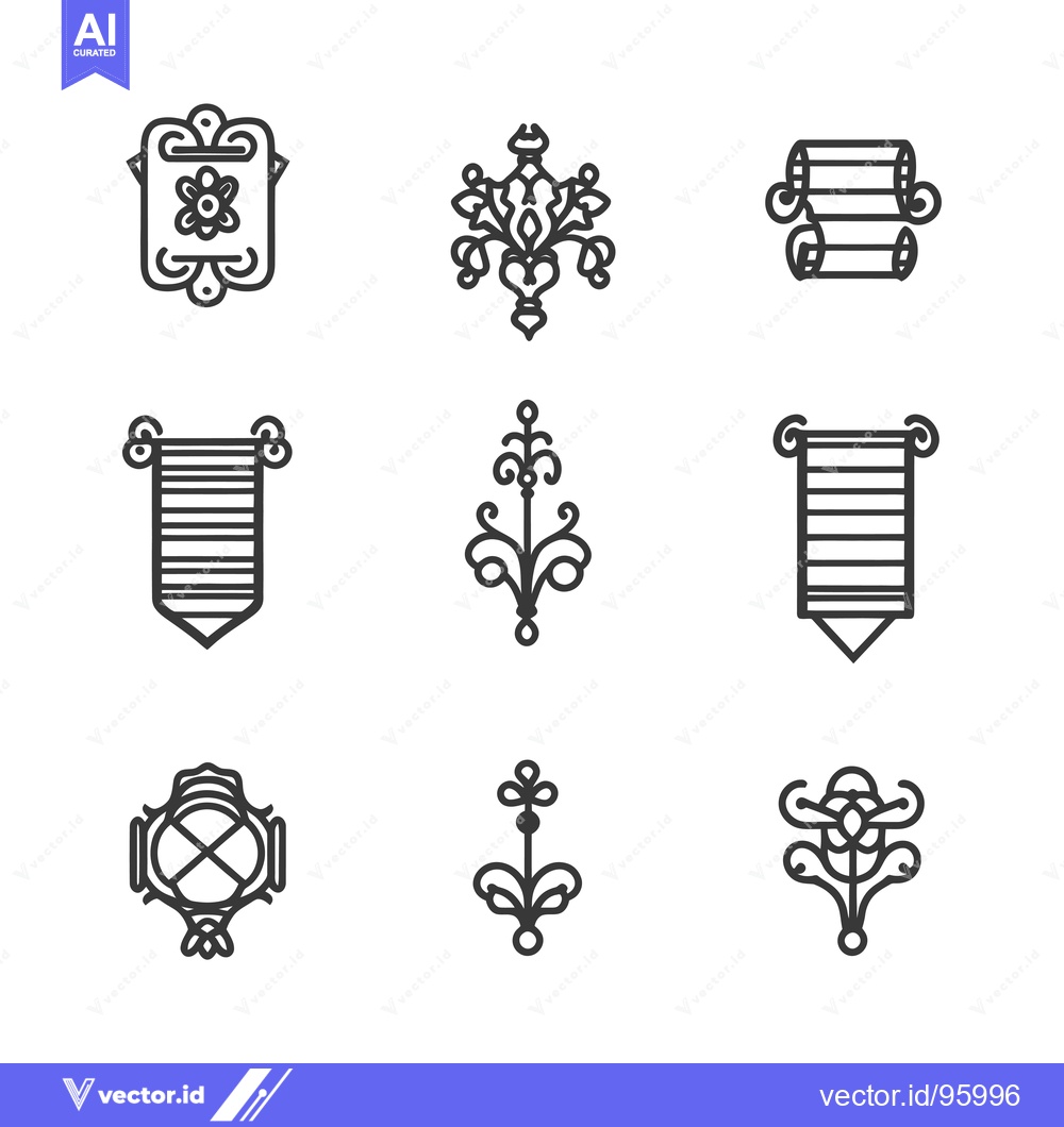 Premium Vector dari Set of Ornate Design Elements for Decorative Purposes