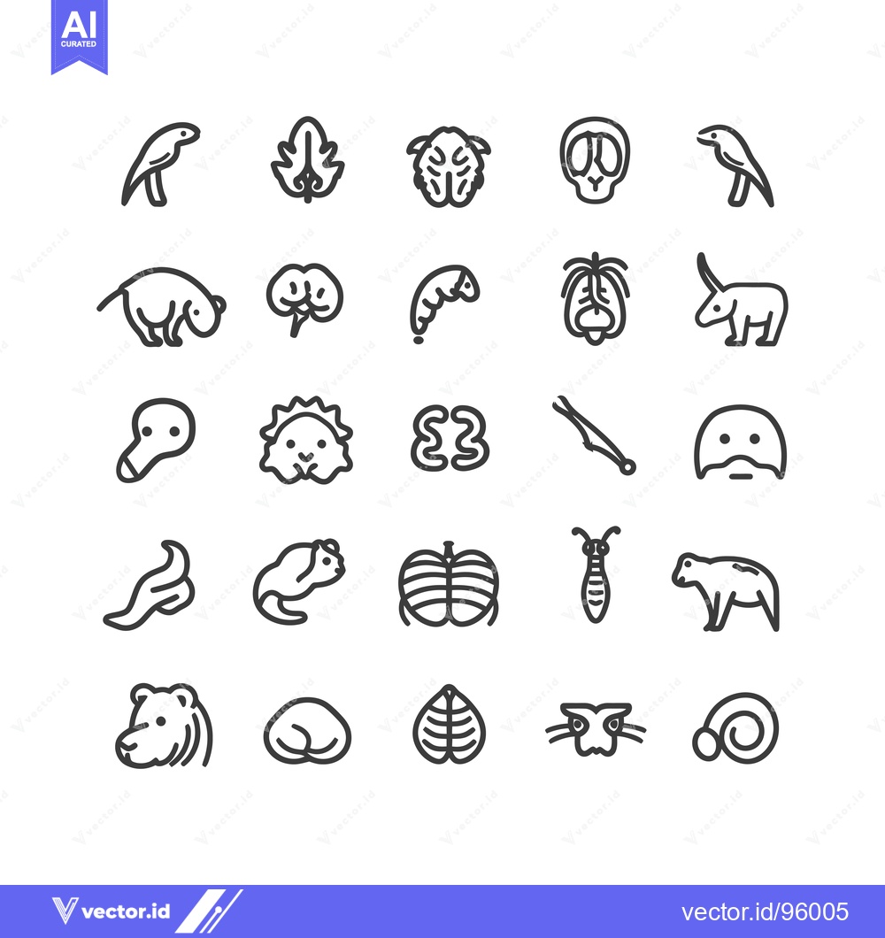Premium Vector dari Set of Outline Animal Icons