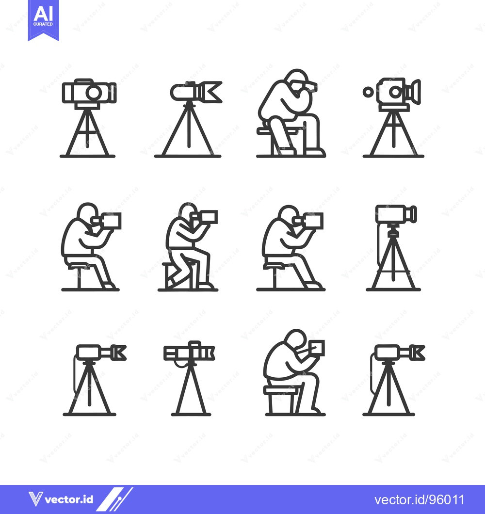 Premium Vector dari Set of Outline Icons Depicting Photography and Videography Techniques