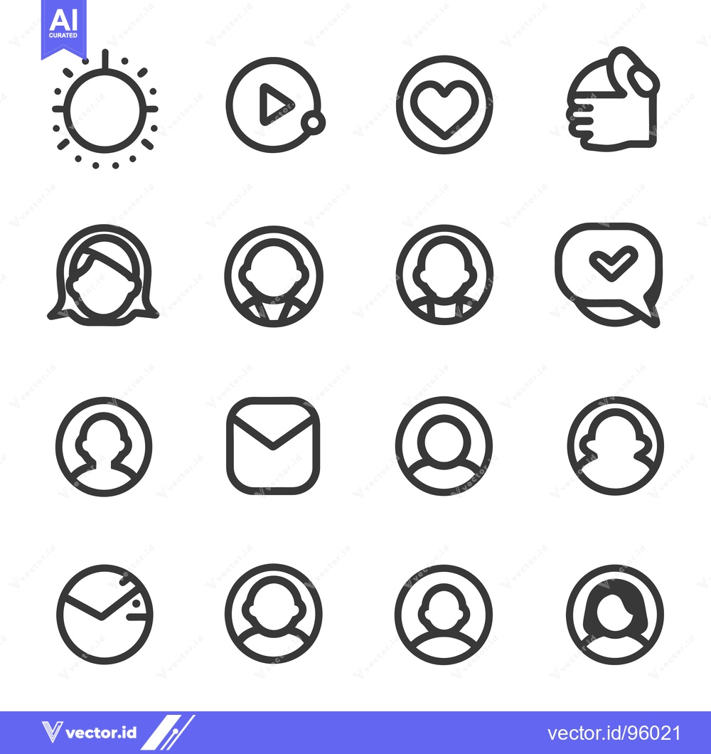 Premium Vector dari Set of Outline Icons Representing User Interface Elements