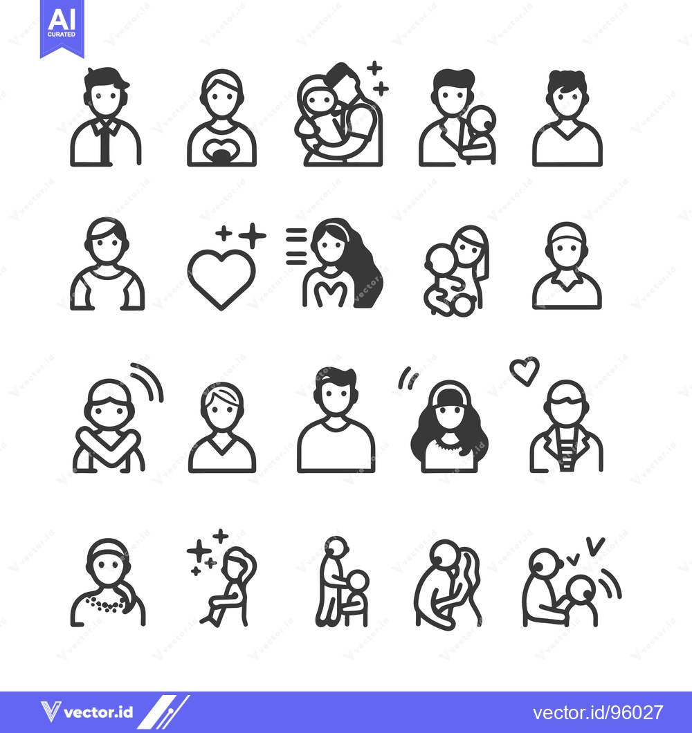 Premium Vector dari Set of People Icons Representing Different Family Roles and Relationsh
