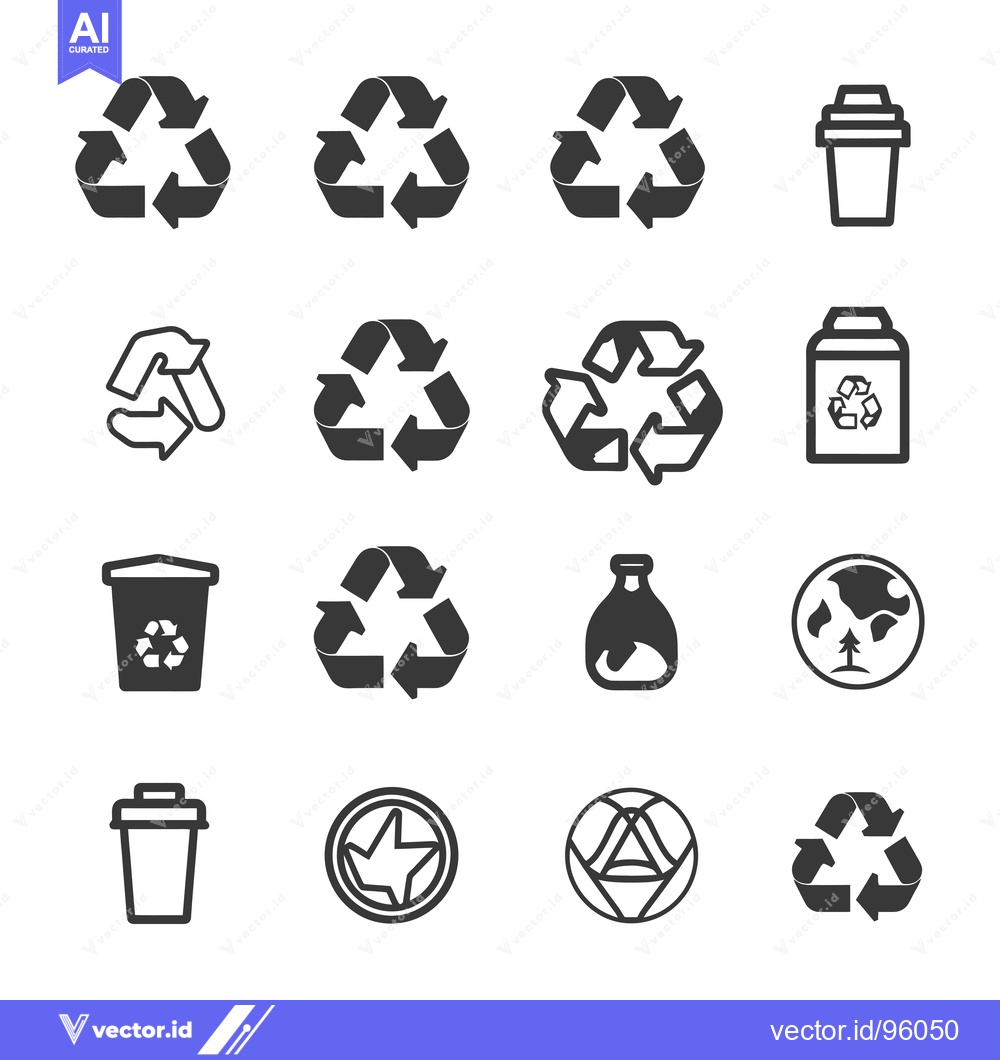Premium Vector dari Set of Recycling and Environmental Protection Icons