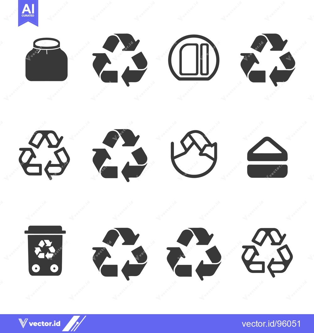 Premium Vector dari Set of Recycling and Reuse Icons for Environmental Awareness