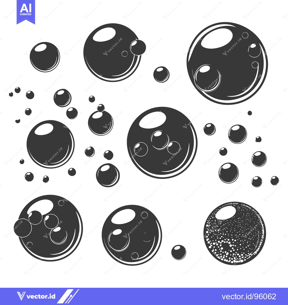 Premium Vector of Set of Round Shapes with Smaller Circles Inside, Isolated on White Bac