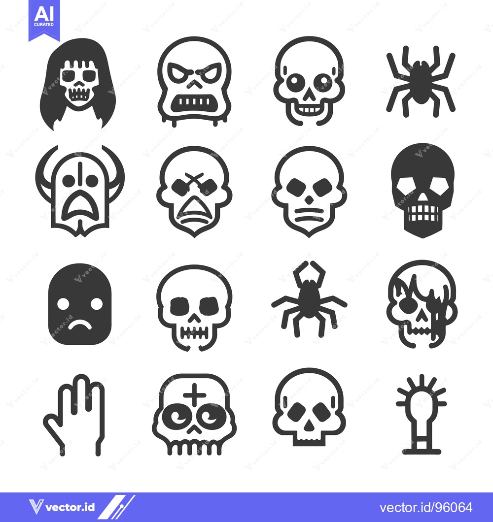 Premium Vector of Set of Scary and Spooky Halloween Icons