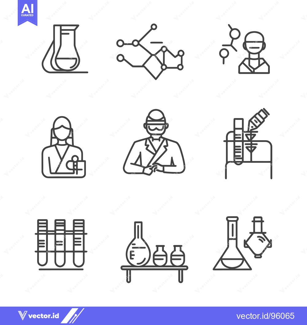 Premium Vector dari Set of Science Lab Line Icons