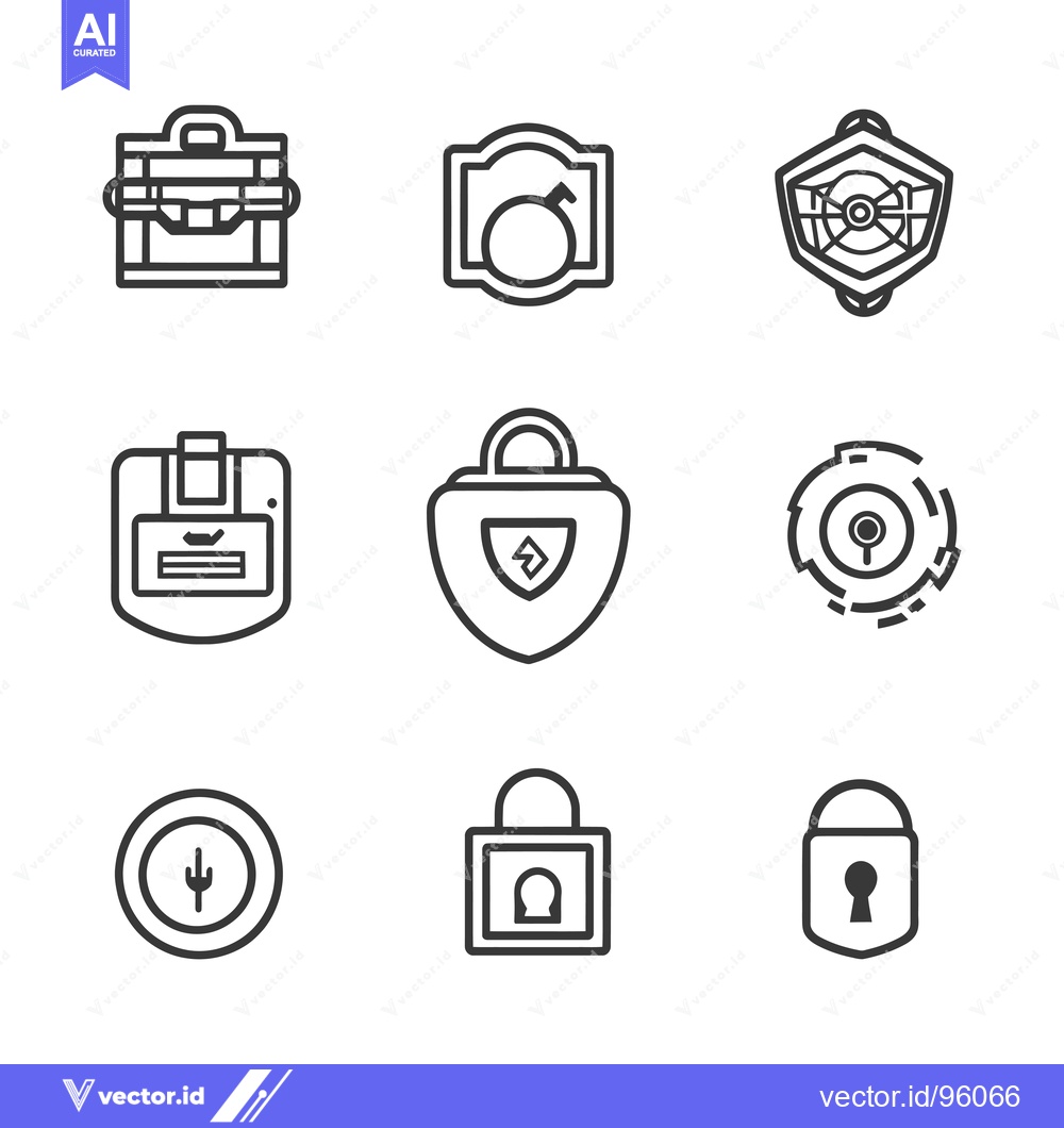Premium Vector dari Set of Security and Protection Line Icons