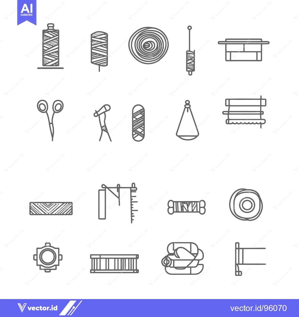 Premium Vector dari Set of Sewing and Embroidery Icons