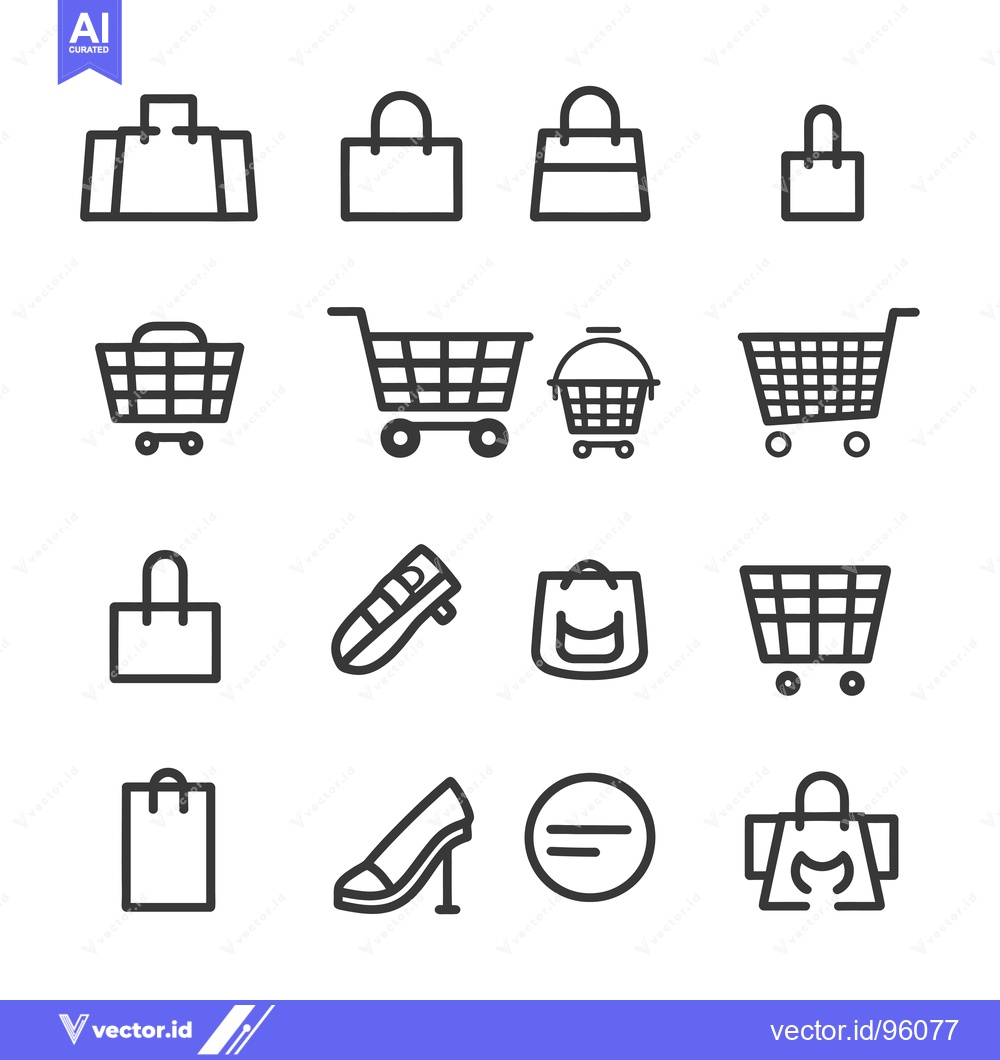 Premium Vector of Set of Shopping and Retail Icons