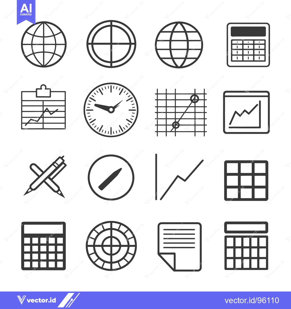 Premium Vector dari Set of Simple Business and Finance Line Icons