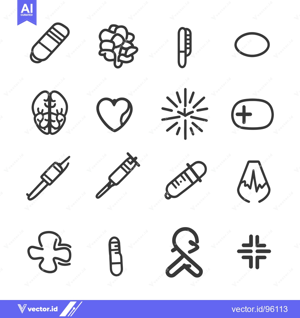 Premium Vector dari Set of Simple Healthcare and Medical Line Icons
