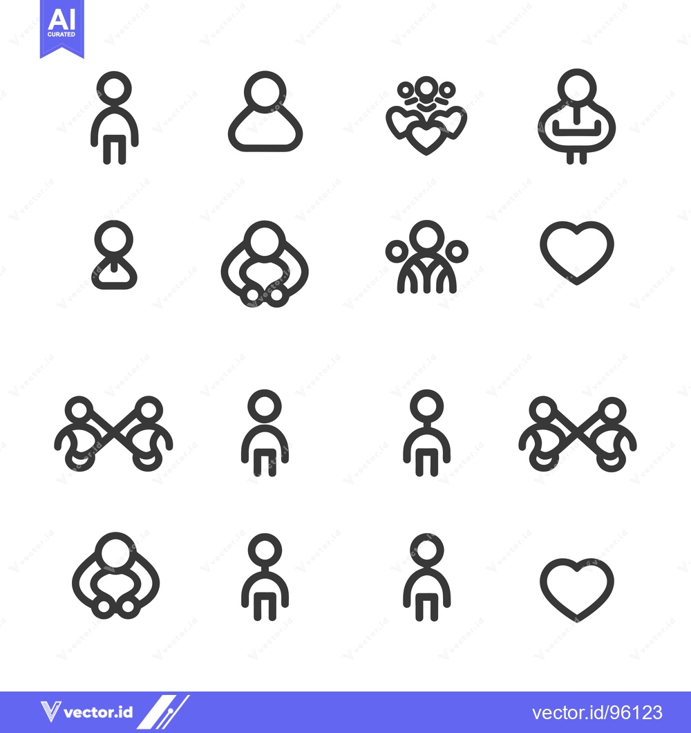 Premium Vector dari Set of Simple Line Icons Depicting Various Social Interactions and Rel
