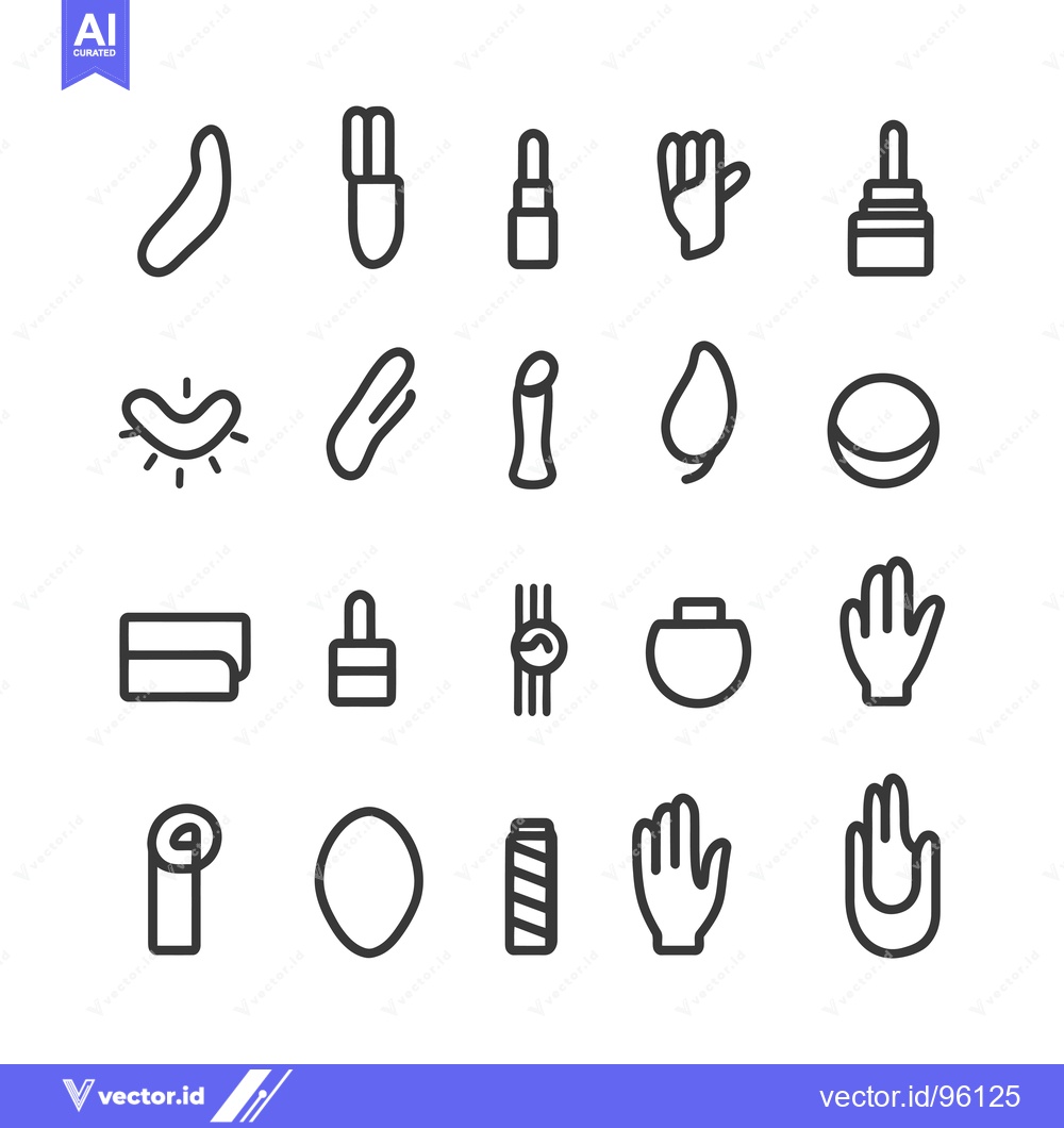 Premium Vector of Set of Simple Line Icons for Beauty and Hygiene Products and Tools