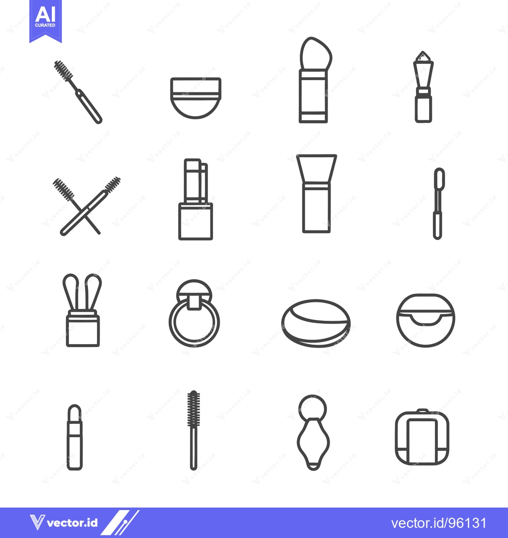 Premium Vector of Set of Simple Line Icons of Makeup and Beauty Tools