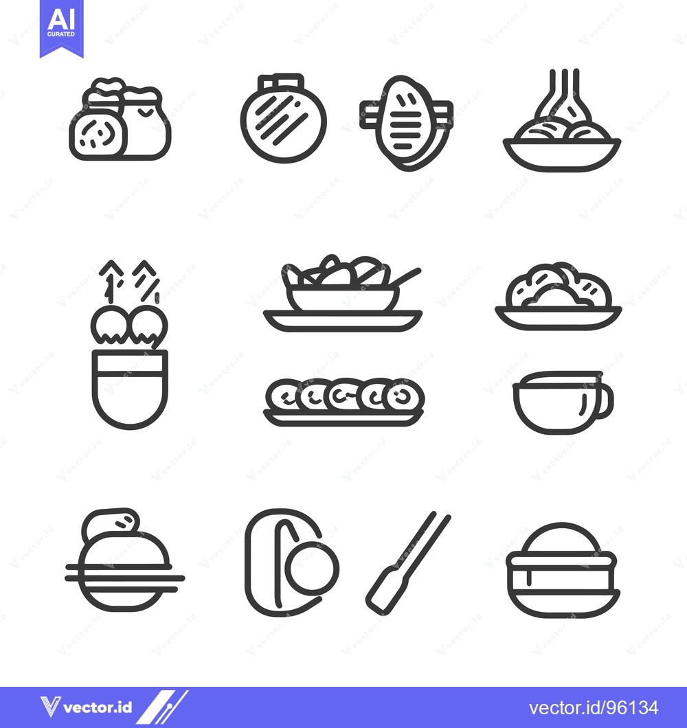Premium Vector dari Set of Simple Line Icons Related to Food and Drink
