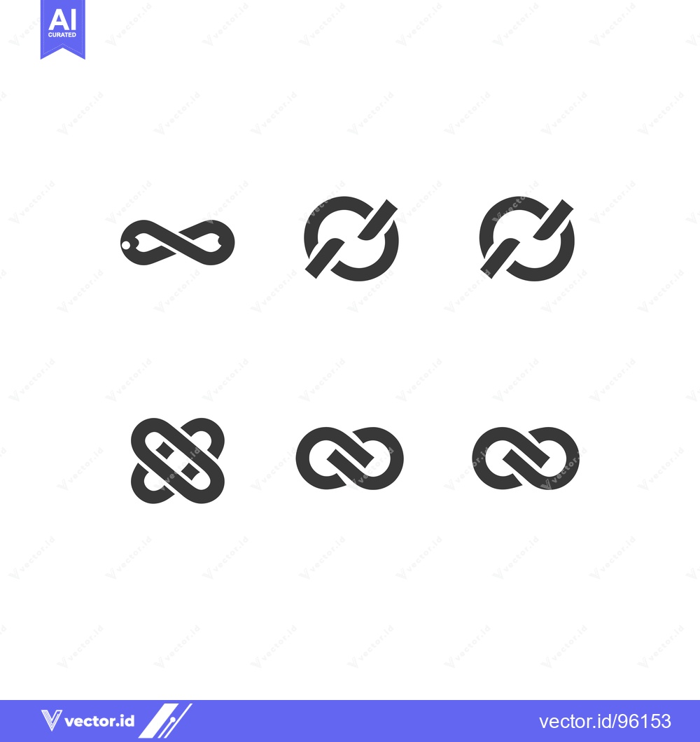 Premium Vector dari Set of Six Infinity Symbol Variations