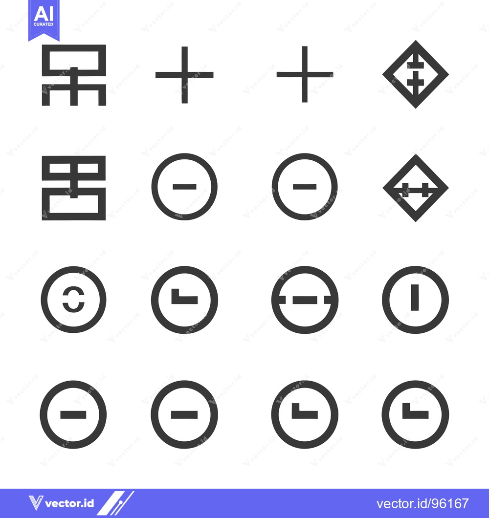 Premium Vector of Set of Sixteen Black and White Geometric Shapes