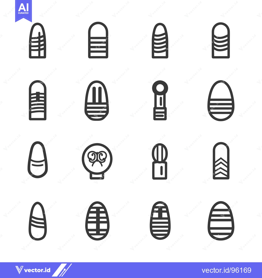 Premium Vector of Set of sixteen black and white icons depicting different types of sole