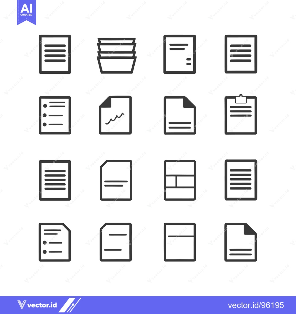 Premium Vector dari Set of Sixteen Document and File Icon Illustrations