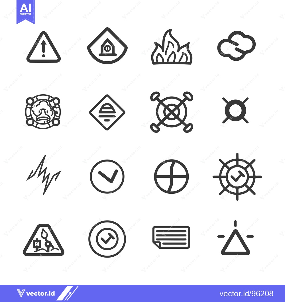 Premium Vector dari Set of Sixteen Line Icons Representing Various Concepts and Objects