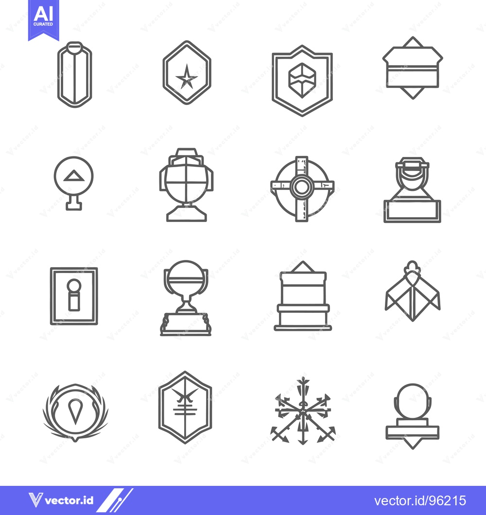 Premium Vector dari Set of sixteen simple black and white geometric shapes