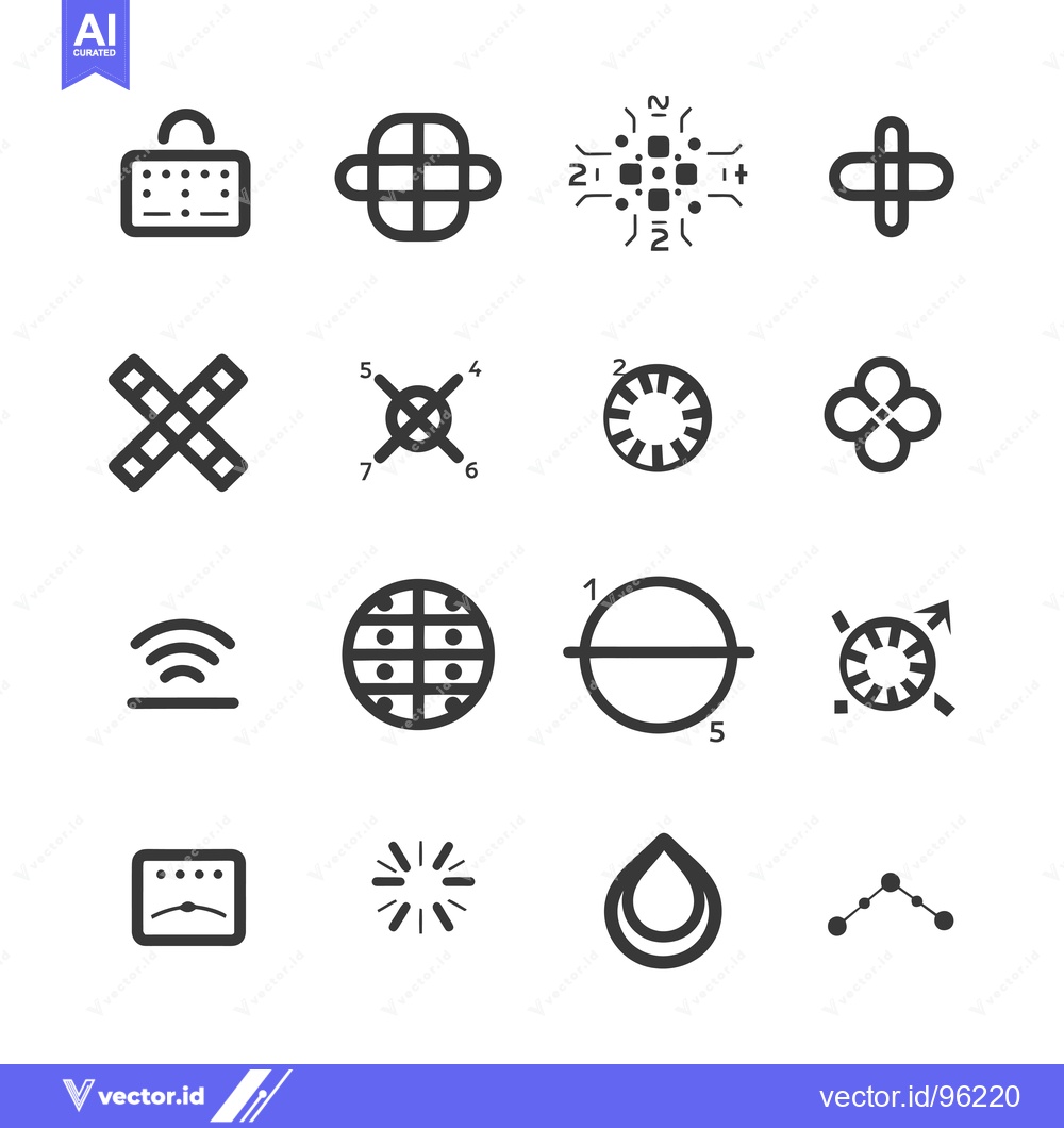 Premium Vector of Set of Sixteen Simple Geometric Shapes and Symbols