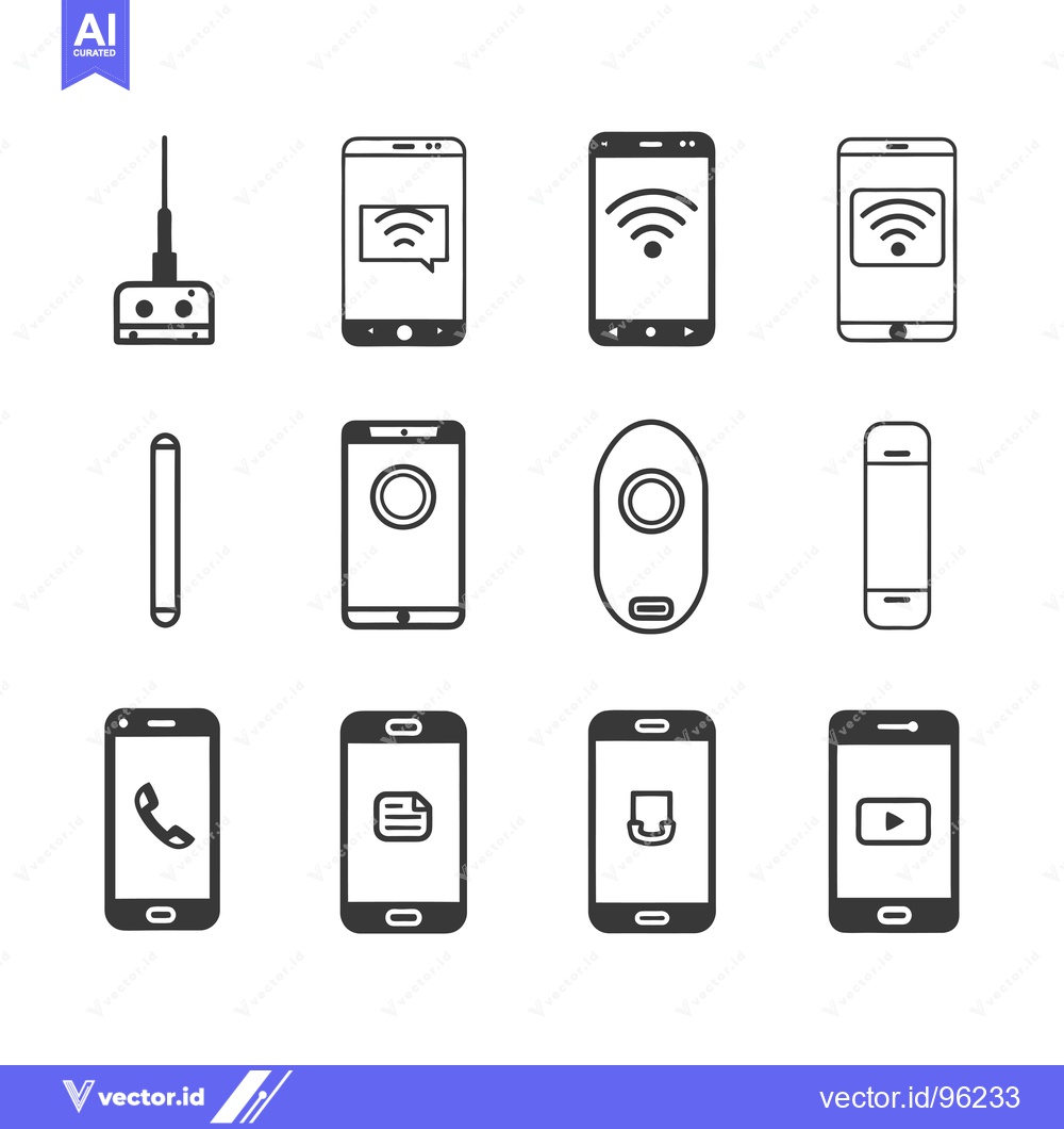 Premium Vector dari Set of Smartphone Icons with Various Features and Functions