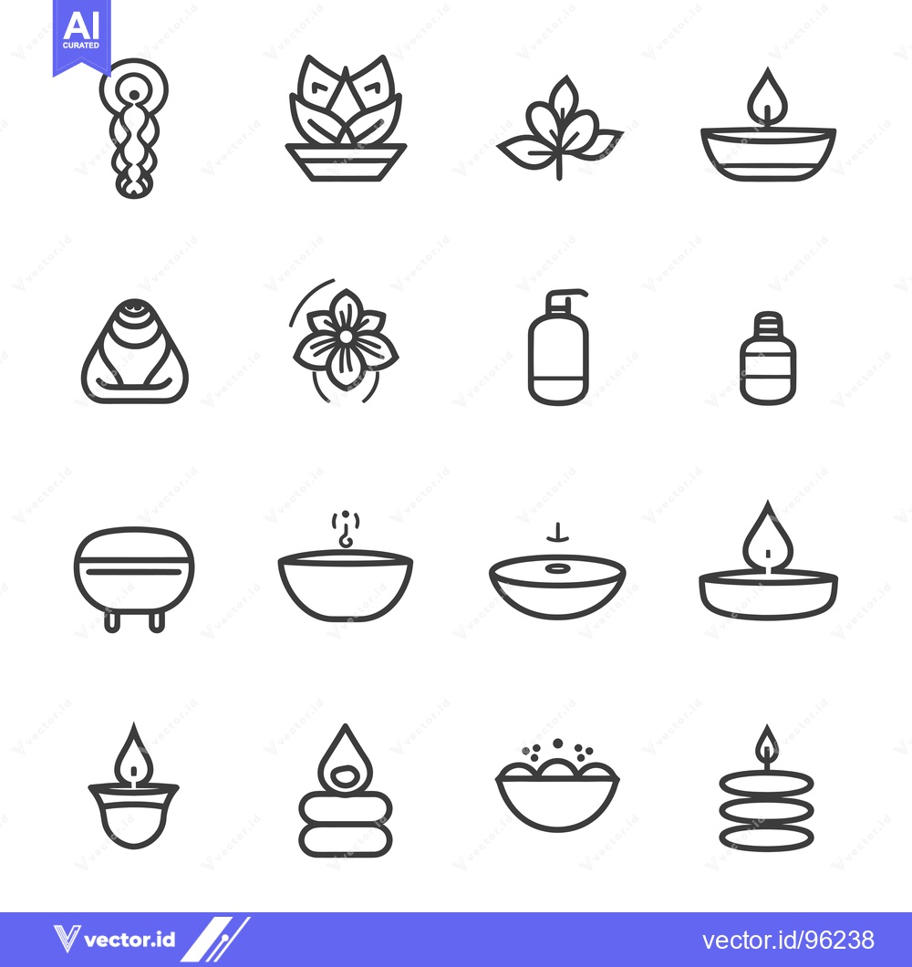 Premium Vector of Set of Spa and Wellness Icons in Line Style