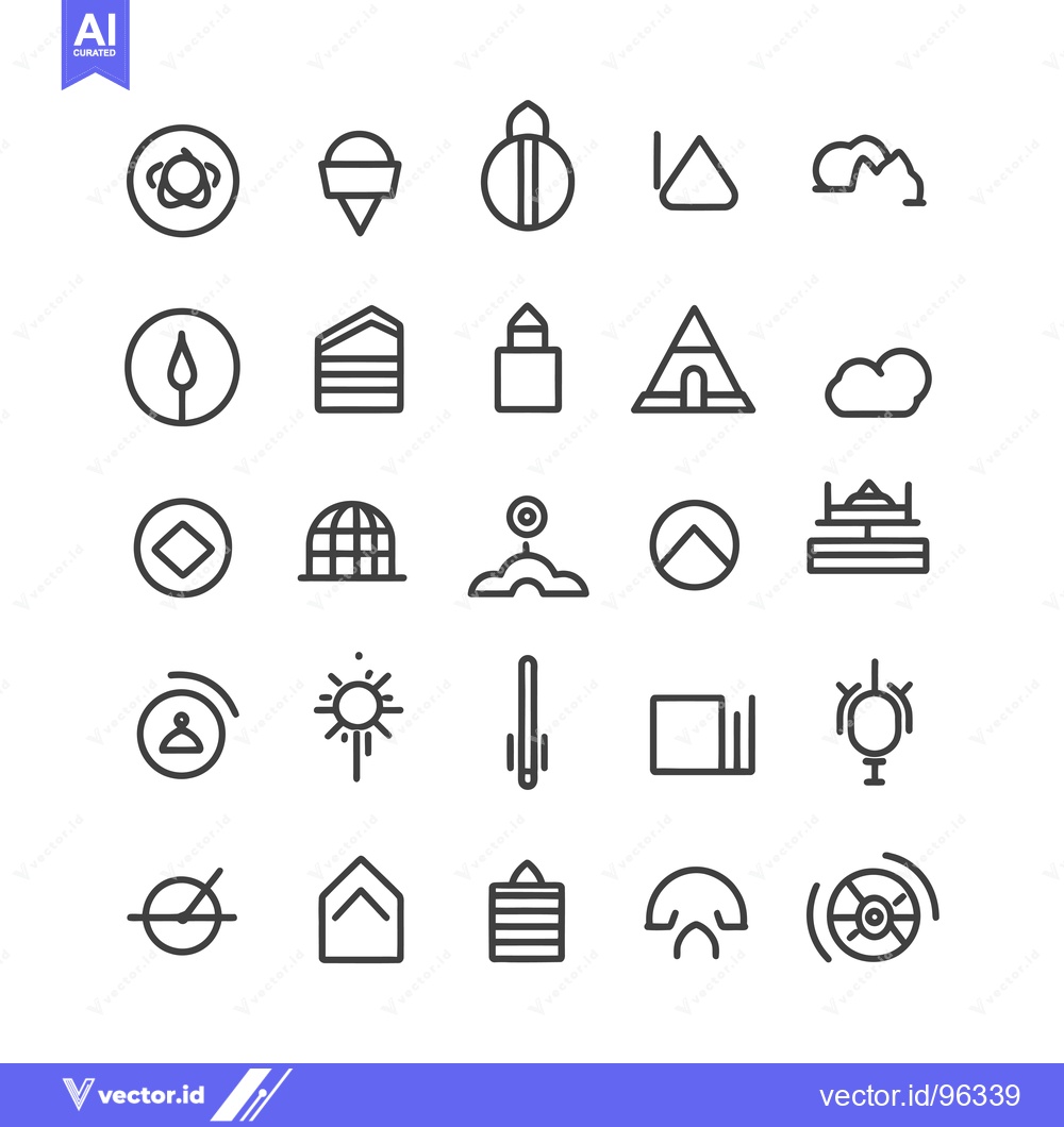 Premium Vector dari Set of Twenty-Five Line Icons for Various Abstract Concepts
