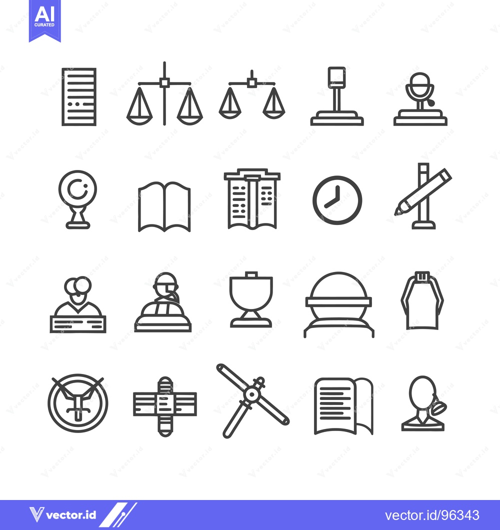 Premium Vector dari Set of Twenty Law and Justice Linear Icons