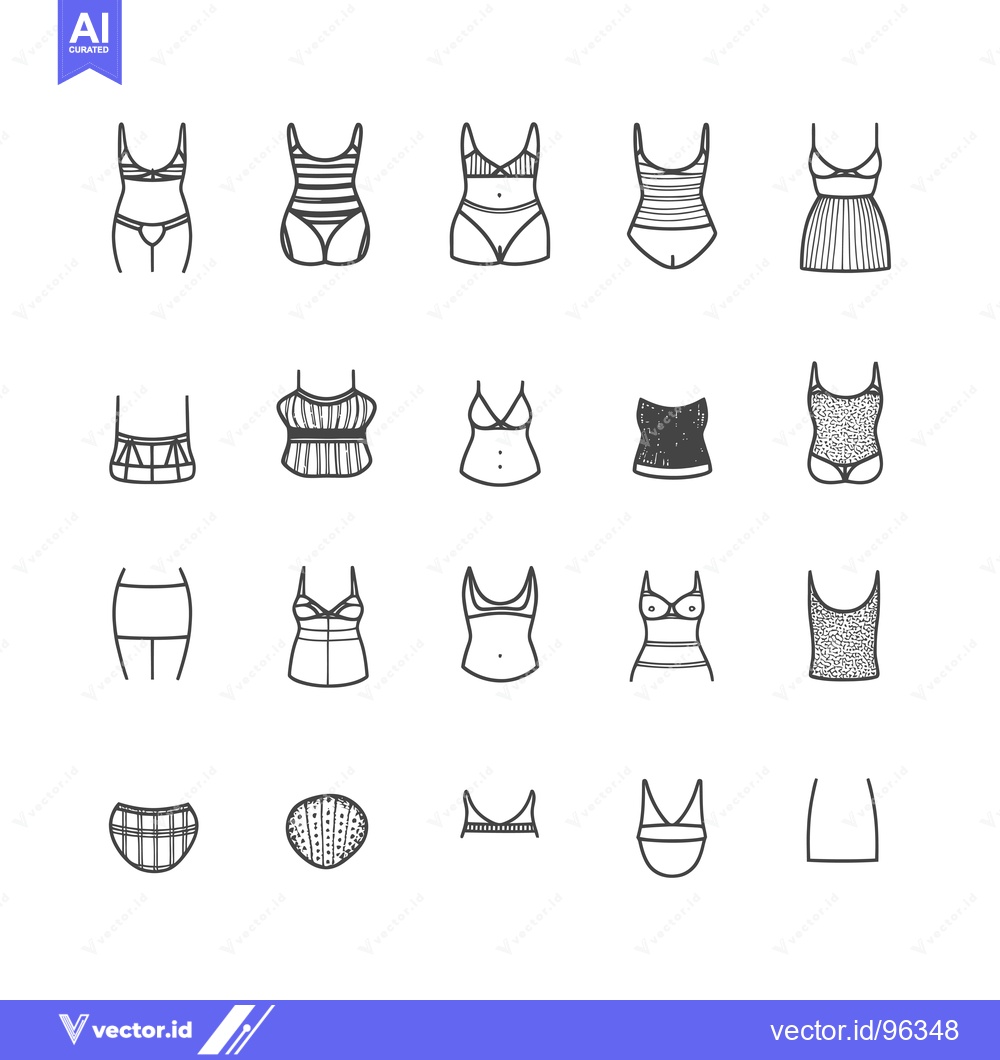 Premium Vector dari Set of Underwear and Lingerie Line Icons