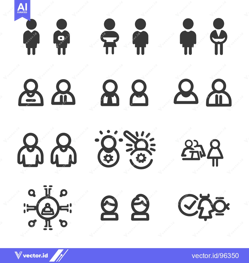 Premium Vector dari Set of user profile icons in various styles and poses