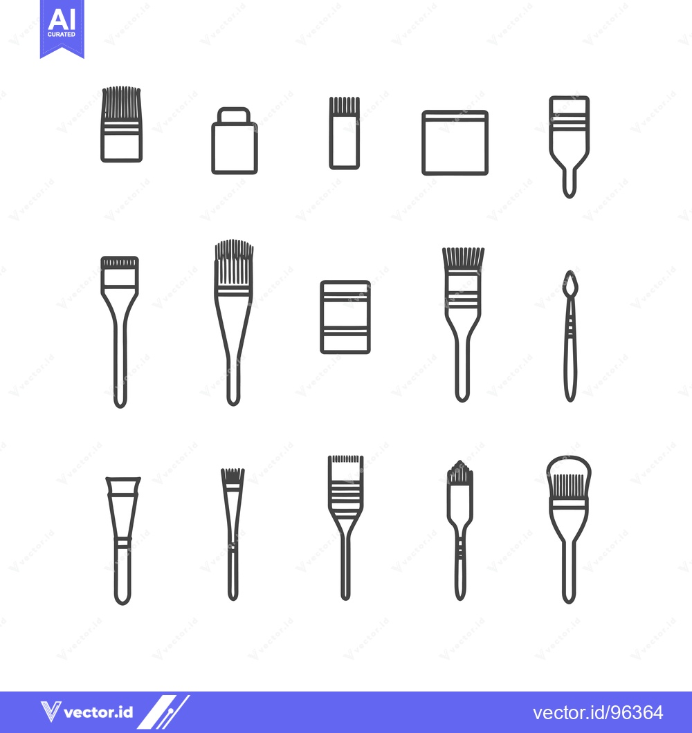 Premium Vector dari Set of various paintbrushes, paint tubes, and containers for painting