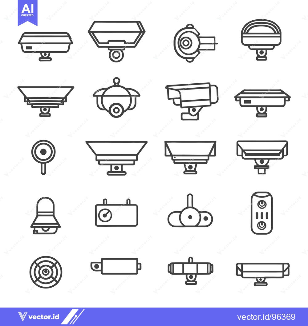 Premium Vector of Set of Various Types of Security Cameras