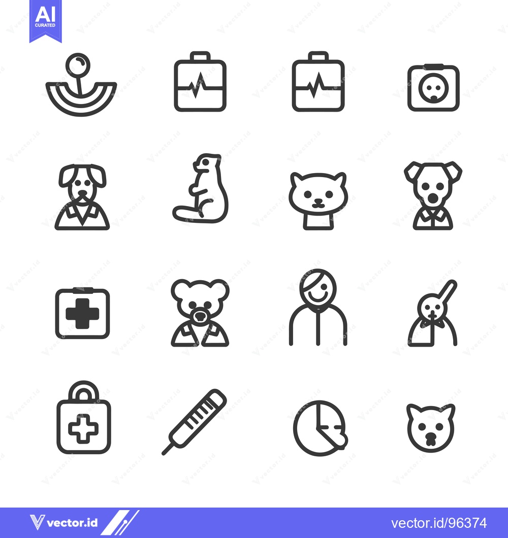 Premium Vector of Set of Veterinarian Related Line Icons