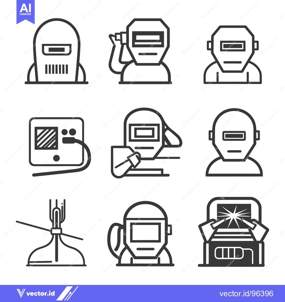 Premium Vector dari Set of Welding Worker Line Icons