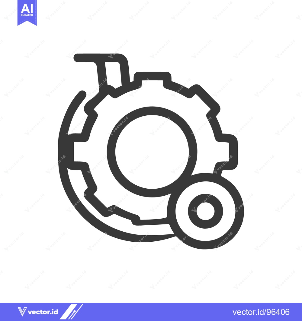 Premium Vector dari Gear and Wheelchair Icon: Bold Line Art Symbolizing Accessibility and