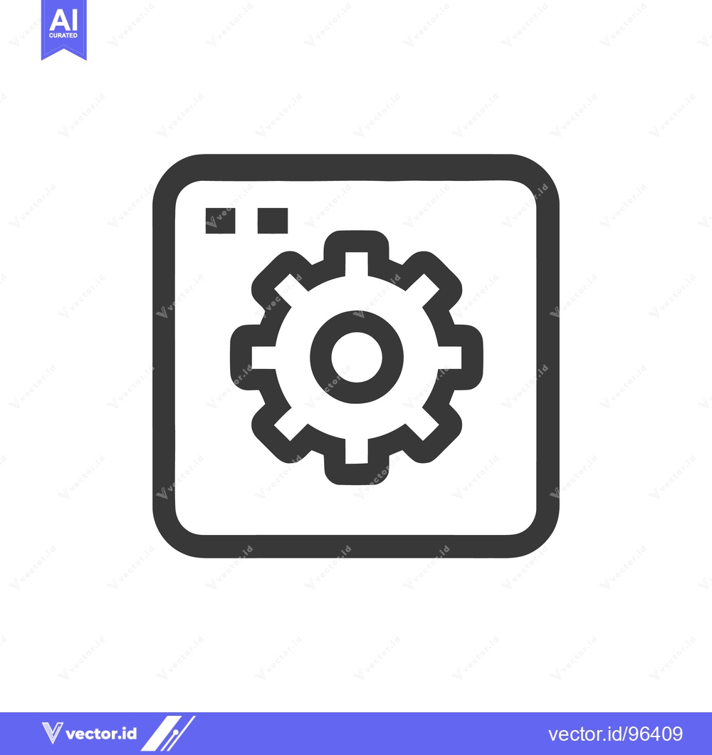 Premium Vector dari Gear Icon in Application Window, Settings and Configuration Symbol