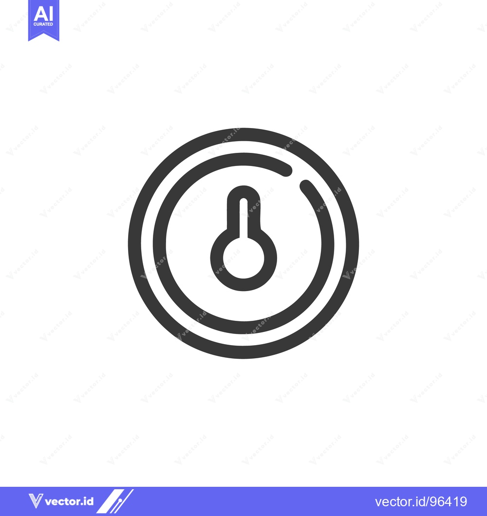 Premium Vector of Minimalist Thermostat Icon: Circular Design with Temperature Control E