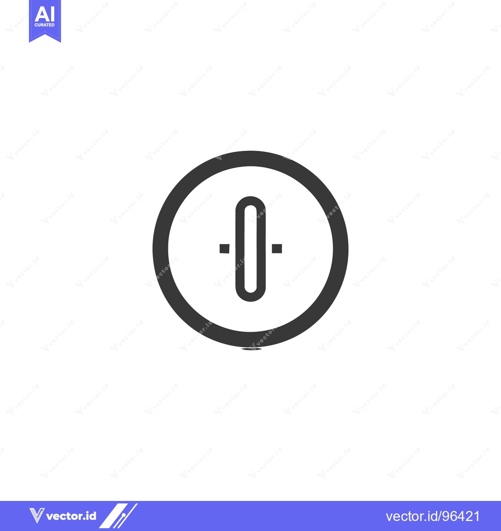 Premium Vector of Minimalist Gray Circle with Vertical Bar Icon on White Background