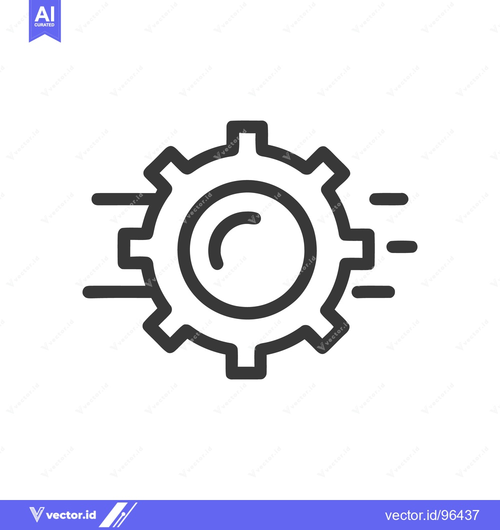 Premium Vector dari Moving Gear Icon: Bold Outline Symbolizing Progress and Efficiency on
