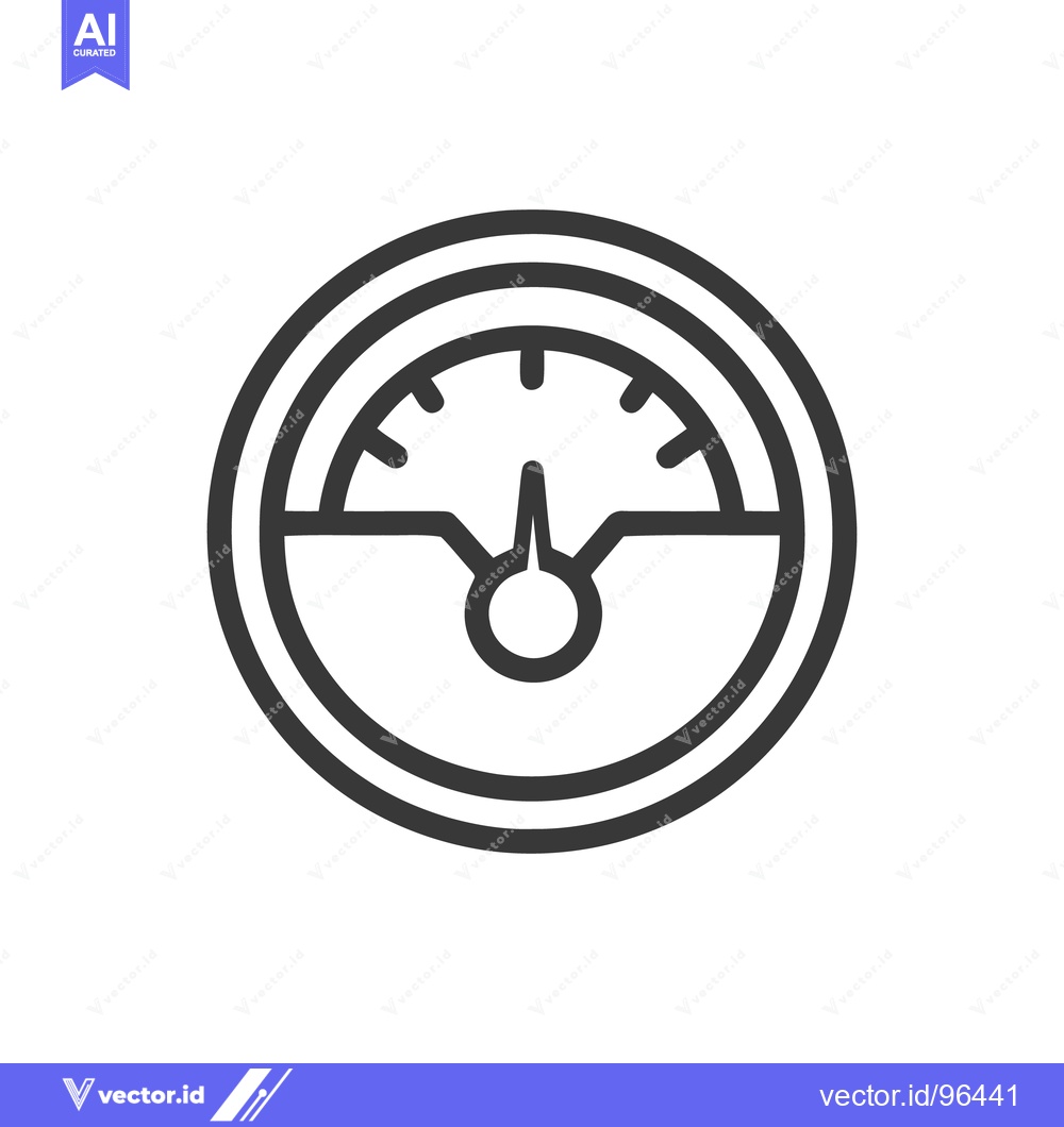 Premium Vector dari Minimalist Speedometer Icon: Clean Line Art Design on White Background