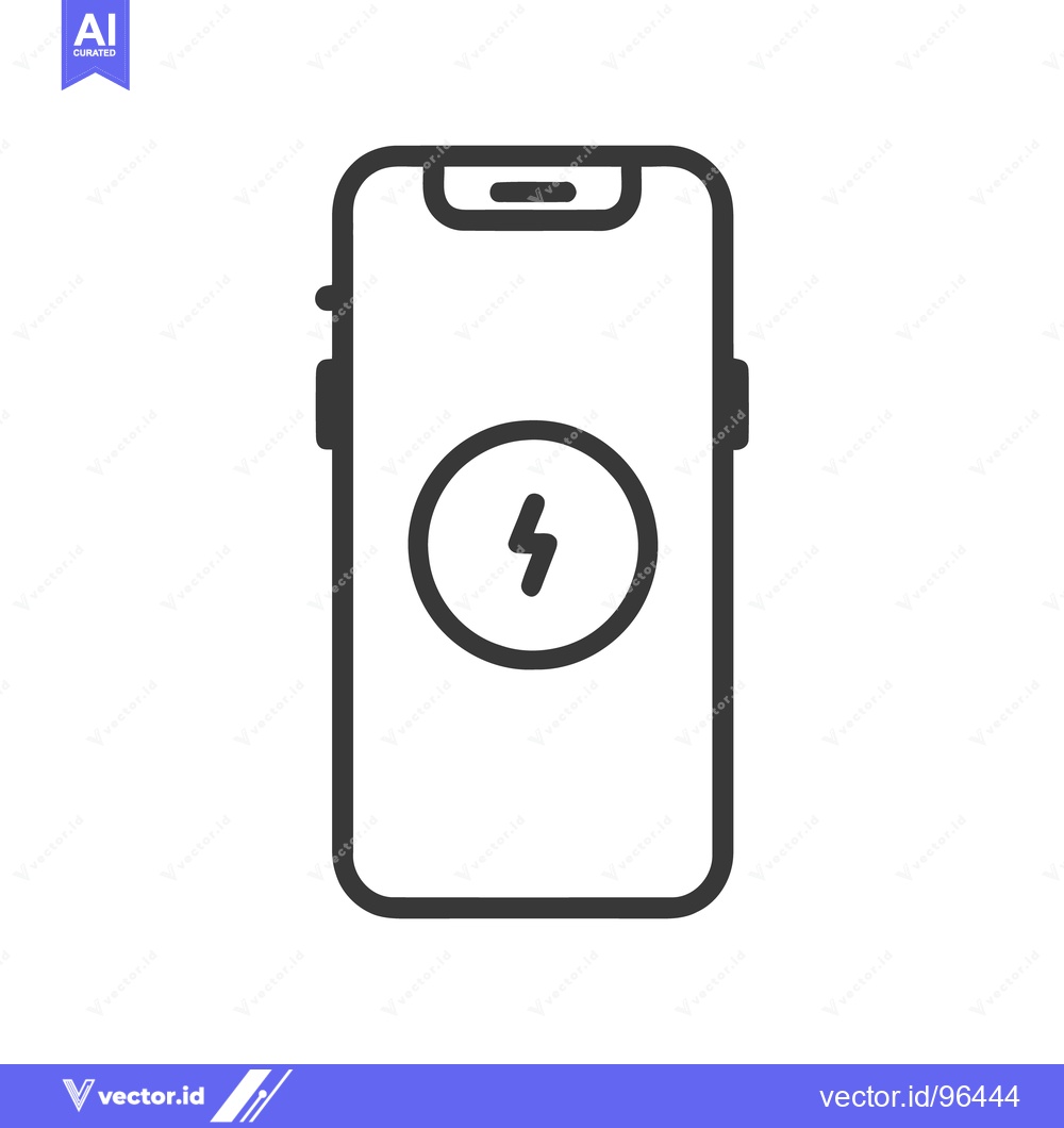 Premium Vector dari Minimalist Smartphone Charging Icon: Clean Line Art Design