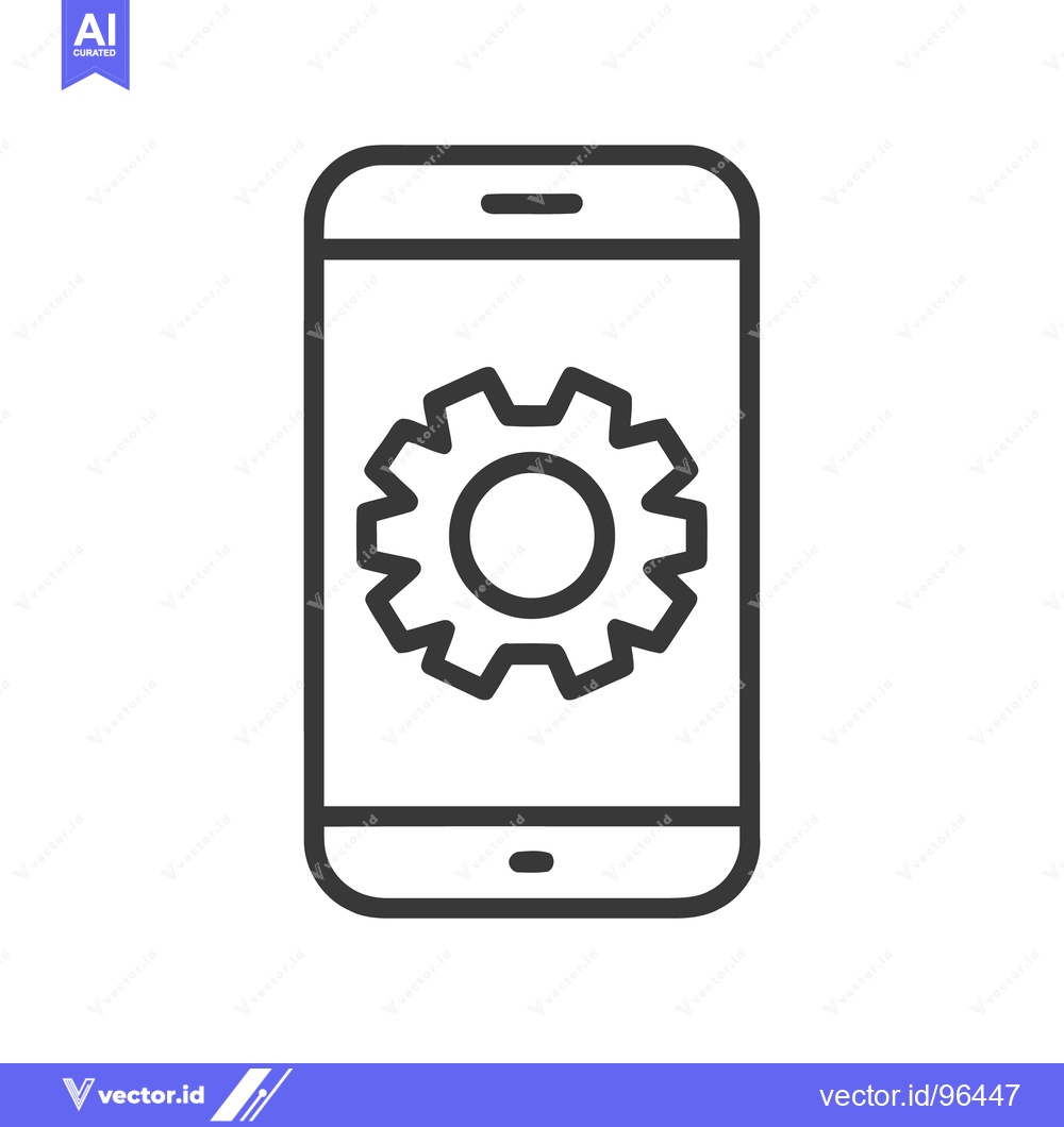 Premium Vector dari Mobile Phone with Gear Icon: Settings and Configuration Symbol