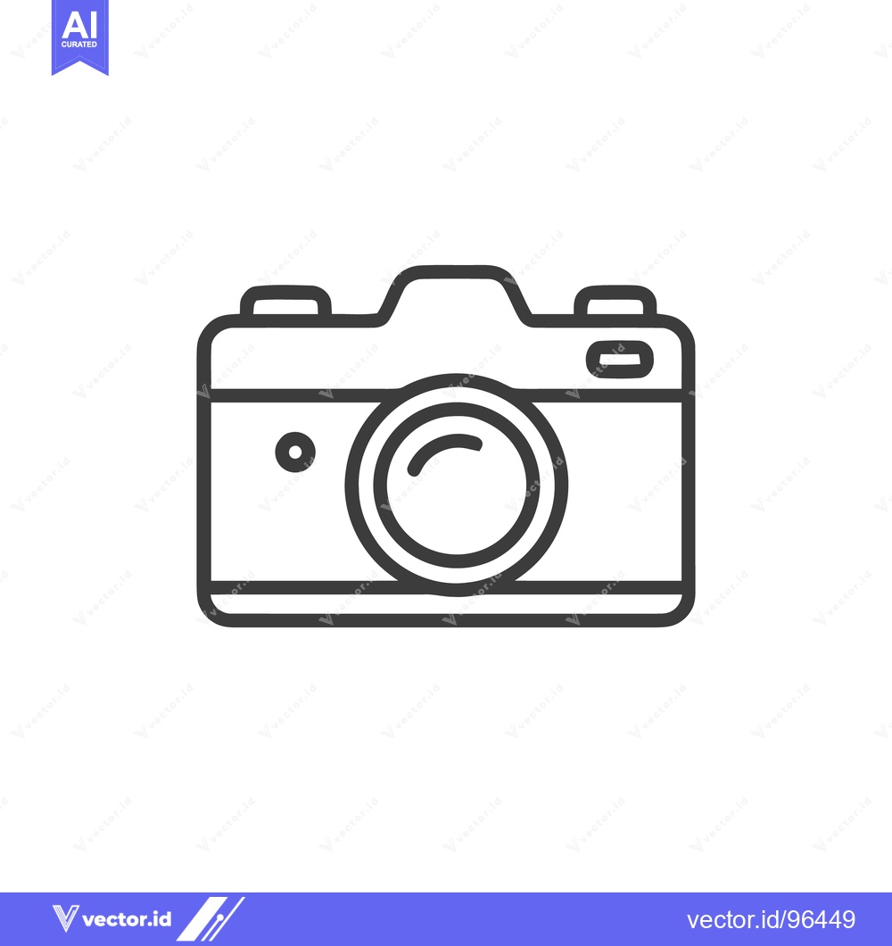 Premium Vector of Minimalist Camera Icon: Clean Line Art on White Background