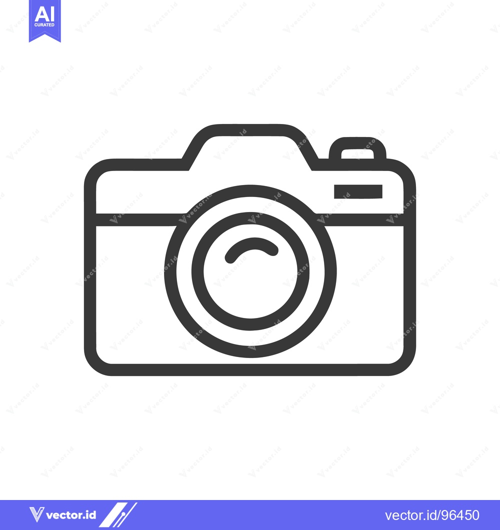 Premium Vector of Minimalist Camera Icon: Bold Outline, Modern Design, Photography Symbo