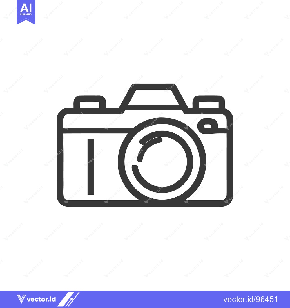 Premium Vector of Minimalist Camera Icon: Clean Line Art Photography Symbol on White