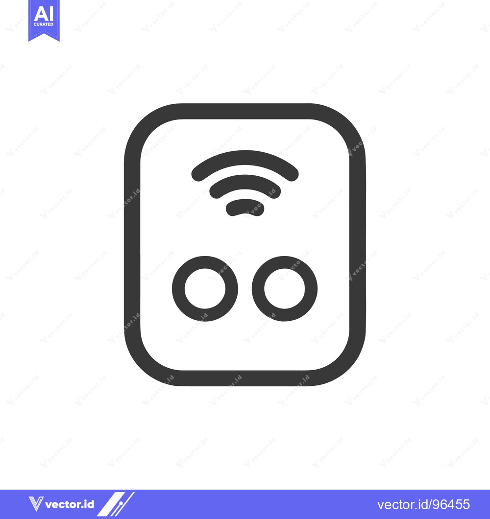 Premium Vector dari Smart Home Device Icon: Wireless Connectivity with Dual Button Control